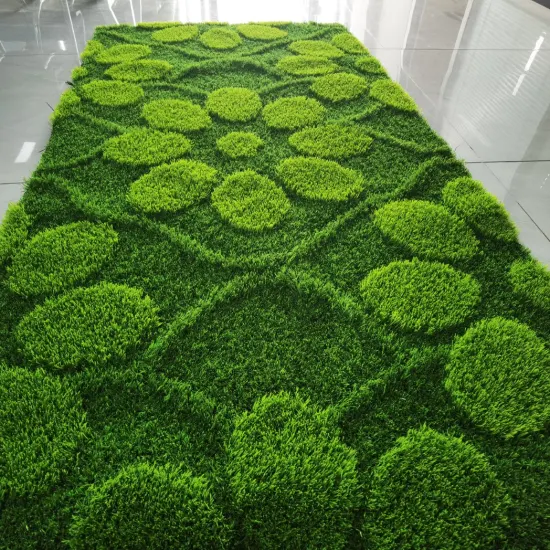 Herbe artificielle de modèle de tapis de gazon synthétique de loisirs d'aménagement paysager résistant à l'usure